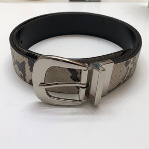 MICHAEL Michael Kors Reversible Snakeskin/Black Belt, Size L